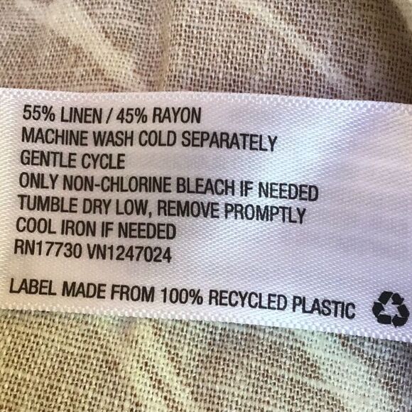 A New Day Khaki Cream Zebra Stripe Linen Blend Midi Wrap Skirt NEW - Picture 14 of 16